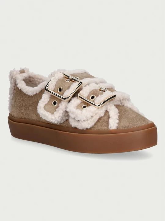 Obrázek produktu Inuikii Shearling Low Velcro Buckle sneakers boty dámské semišové béžová