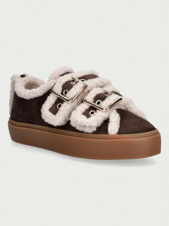 Obrázek produktu Inuikii Shearling Low Velcro Buckle sneakers boty dámské semišové hnědá