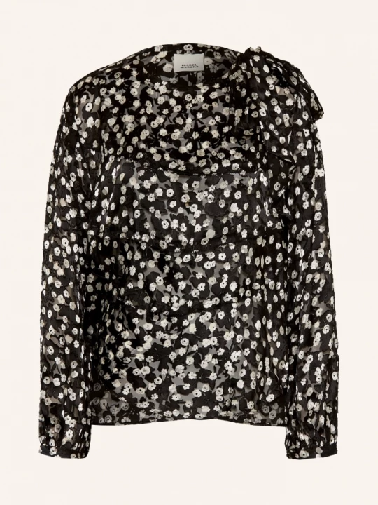 Obrázek produktu Isabel Marant Košilová Halenka Firma S Hedvábím černá / bílá
