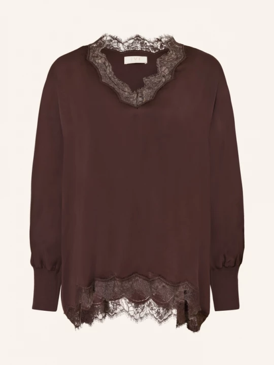 Obrázek produktu Ivi Collection Blůza S Hedvábím tmavě hnědá