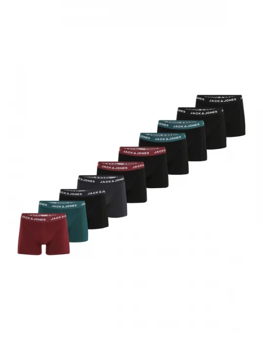 Obrázek produktu JACK & JONES Boxerky 'JACANTON' tmavě šedá / jedle / vínově červená / černá