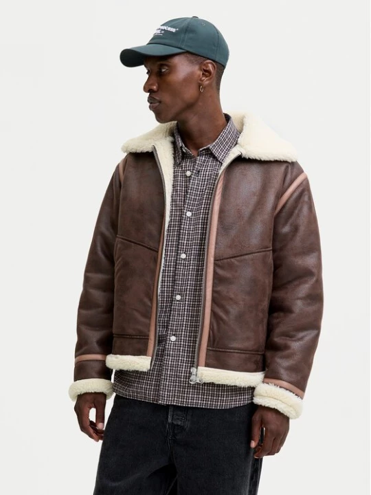 Obrázek produktu Jack & Jones Bunda z imitace kůže Liverpool 12282948 Hnědá Regular Fit