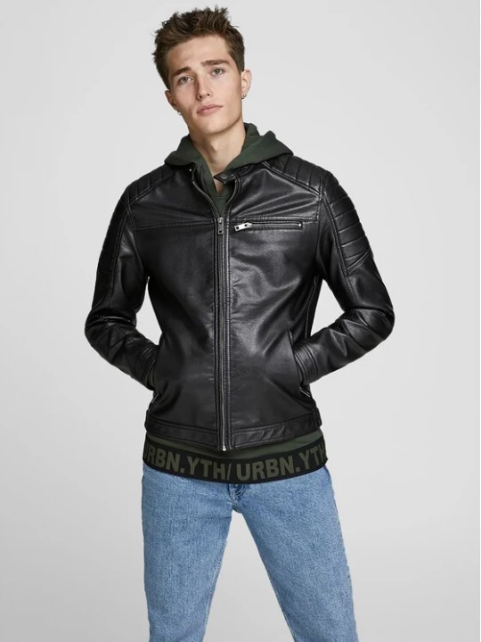 Obrázek produktu Jack & Jones Bunda z imitace kůže Rocky 12147218 Černá Regular Fit