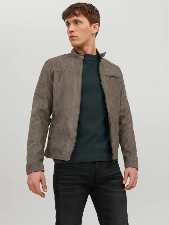 Obrázek produktu Jack & Jones Bunda z imitace kůže Rocky 12147218 Šedá Regular Fit