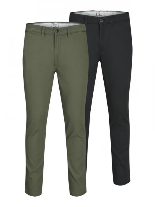 Obrázek produktu JACK & JONES Chino kalhoty 'Macro Dave' pastelově zelená / černá