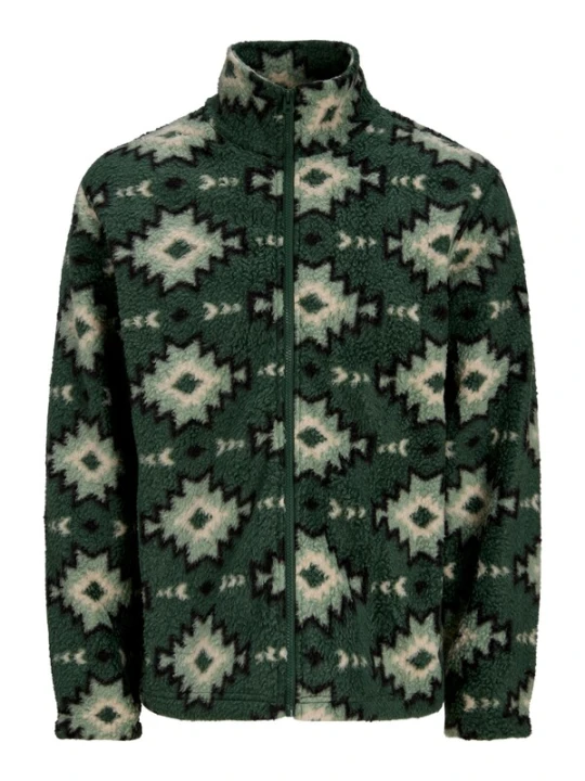 Obrázek produktu JACK & JONES Fleecová mikina 'JORSEBASTIAN' zelená / tmavě zelená