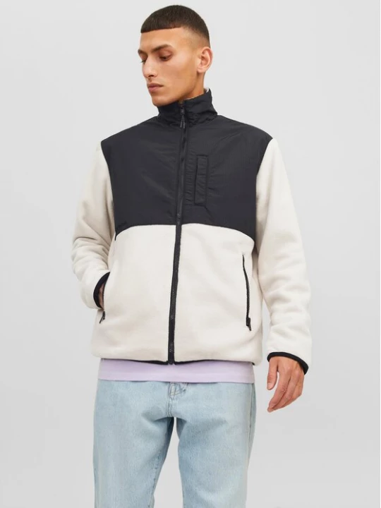 Obrázek produktu Jack & Jones Fleecová mikina Marvin 12235864 Écru Regular Fit Krémová