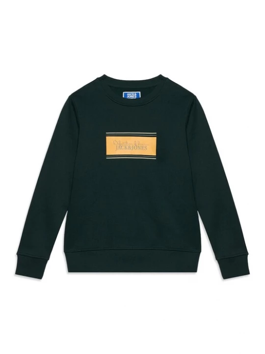 Obrázek produktu Jack & Jones Junior Mikina 'JJBUSTER' tmavě béžová / tmavě zelená / oranžová