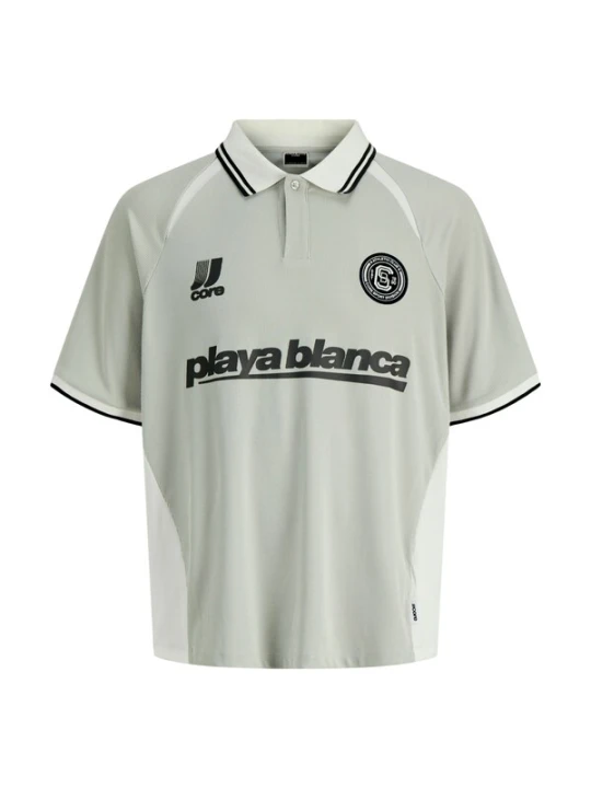 Obrázek produktu Jack & Jones Junior Tričko 'Club Ribbed Football' světle šedá / mátová / černá