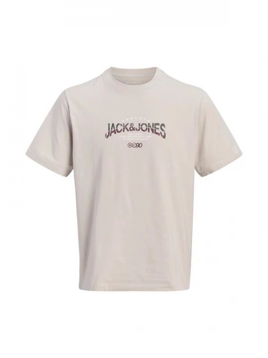 Obrázek produktu Jack & Jones Junior Tričko 'JCOTRACE' šedobéžová / vínově červená / bílá