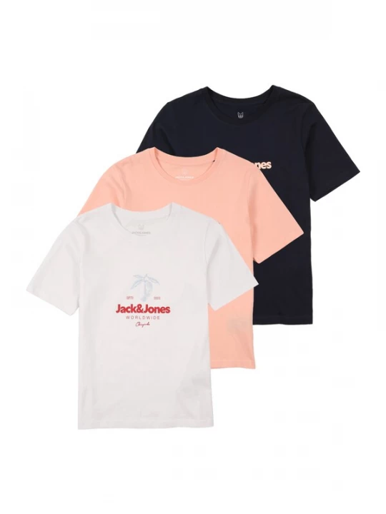 Obrázek produktu Jack & Jones Junior Tričko námořnická modř / meruňková / tmavě červená / bílá