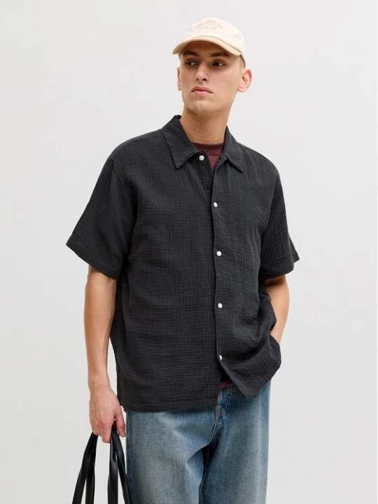 Obrázek produktu Jack & Jones Košile Nantucket Double 12291812 Černá Regular Fit