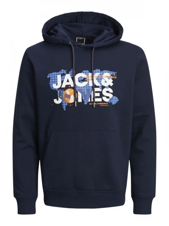 Obrázek produktu JACK & JONES Mikina 'JJDust' námořnická modř / kouřově modrá / oranžová / bílá