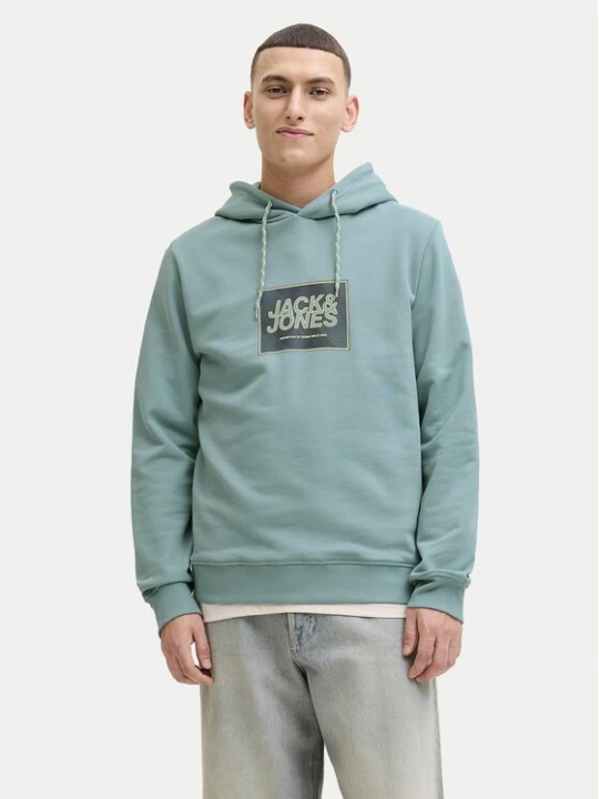 Obrázek produktu Jack & Jones Mikina Jjrain Sweat Hood 12288098 Tyrkysová Regular Fit