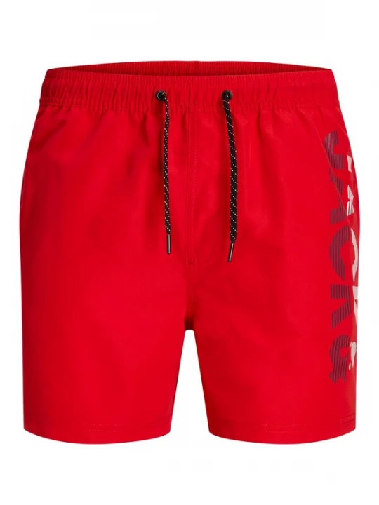 Obrázek produktu JACK & JONES Plavecké šortky 'Fiji' červená / černá / bílá