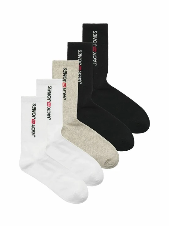 Obrázek produktu JACK & JONES Ponožky 'JACCORP OLD LOGO TENNIS SOCKS 5 PACK' šedá / černá / bílá