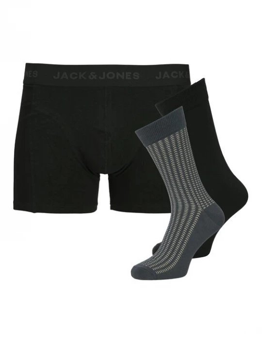 Obrázek produktu Jack & Jones Set boxerky a ponožky Trent Giftbox 12285126 Černá