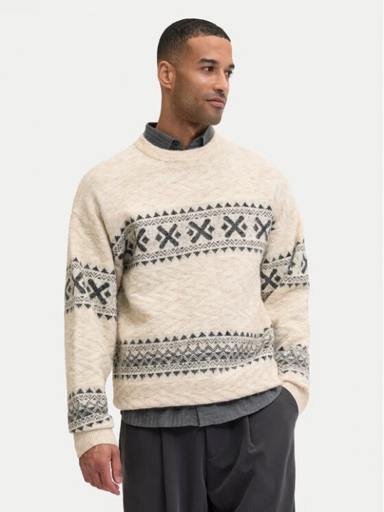 Obrázek produktu Jack & Jones Svetr Blumax 12286244 Béžová Relaxed Fit