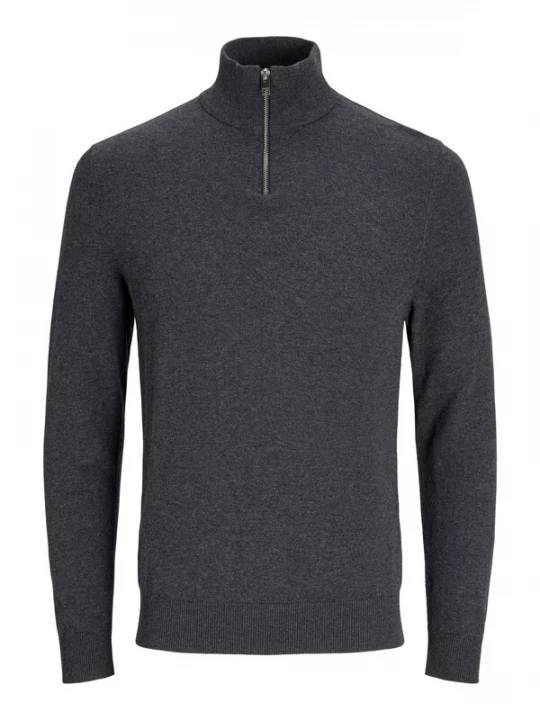 Obrázek produktu JACK & JONES Svetr 'JJEEMIL KNIT HALF ZIP' tmavě šedá
