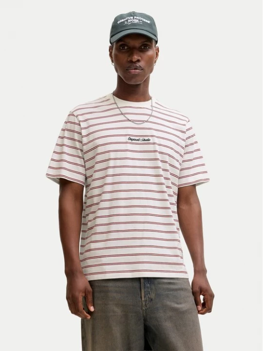 Obrázek produktu Jack & Jones T-Shirt Norrebro Stripe 12291021 Écru Regular Fit Krémová