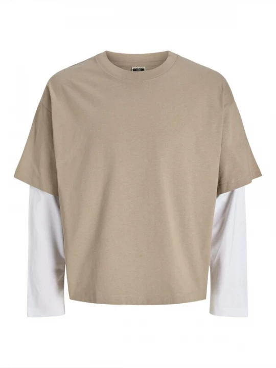 Obrázek produktu JACK & JONES Tričko 'JCOBIARRITZ' světle hnědá / bílá