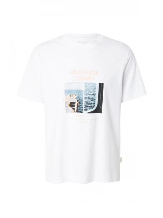 Obrázek produktu JACK & JONES Tričko 'JORNORREBRO' marine modrá / světlemodrá / meruňková / bílá