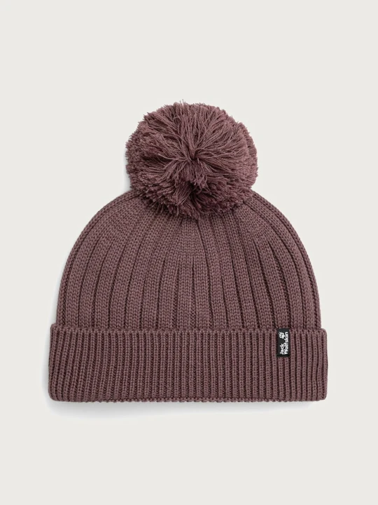 Obrázek produktu Jack Wolfskin čepice s bambulí s vlnou fialová