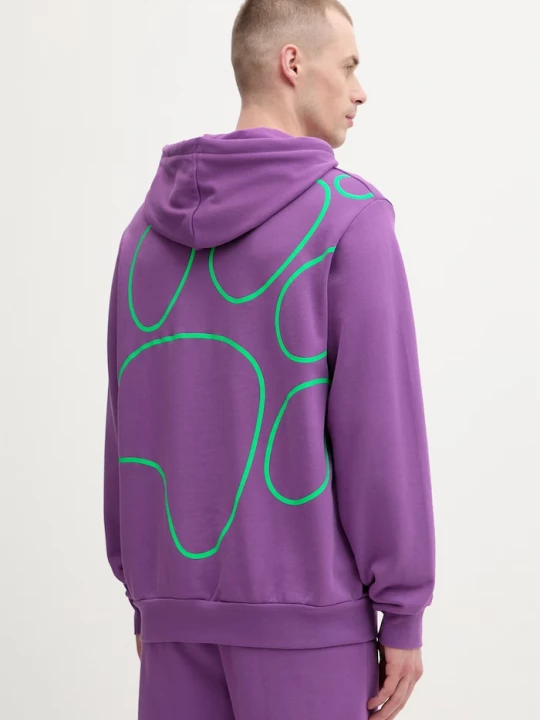 Obrázek produktu Jack Wolfskin sportovní mikina pánská bavlněná Celebrate The Paw fialová