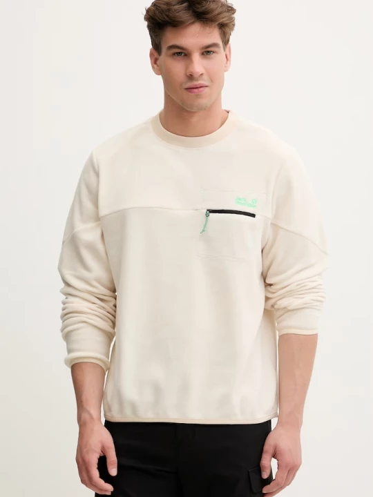 Obrázek produktu Jack Wolfskin sportovní mikina pánská fleecová Find The Wild béžová