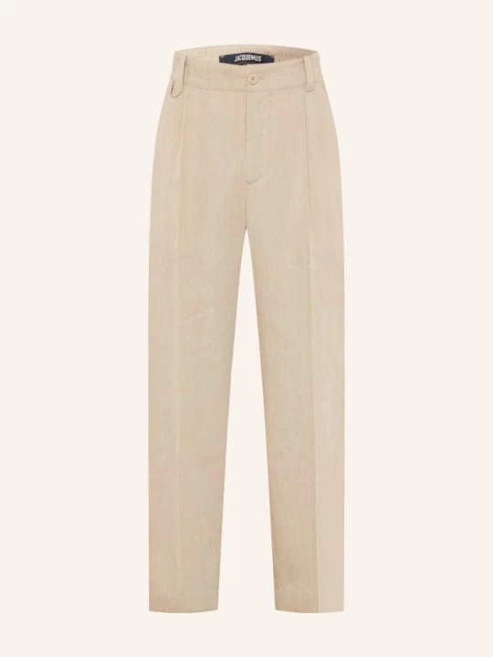 Obrázek produktu Jacquemus Kalhoty Le Pantalon Croisiere, Regular Fit, Z Lnu béžová
