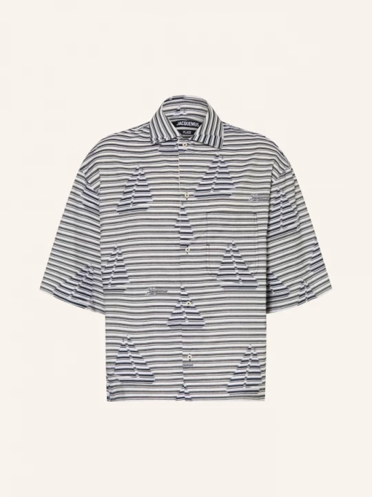 Obrázek produktu Jacquemus Košile S Krátkým Rukávem La Chemise Plage Comfort Fit bílá / tmavě modrá