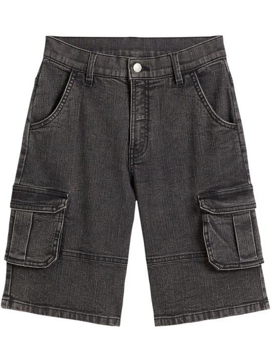 Obrázek produktu Jeansowe bermudy bojówki o kroju loose fit, z regulowanym pasem BonPrix czarny