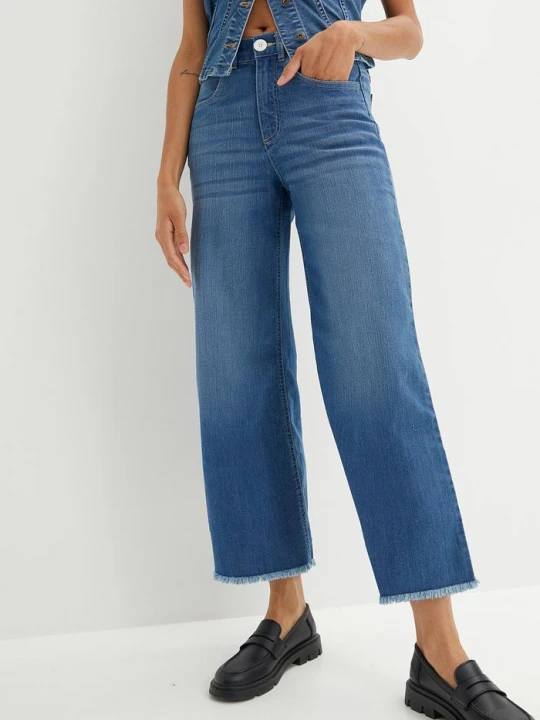 Obrázek produktu Jeansy 7 / 8, wide fit BonPrix niebieski