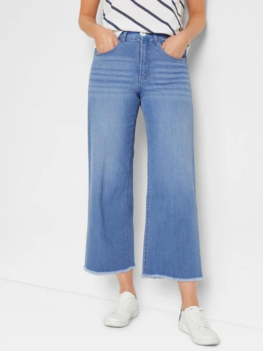 Obrázek produktu Jeansy 7 / 8, wide fit BonPrix niebieski