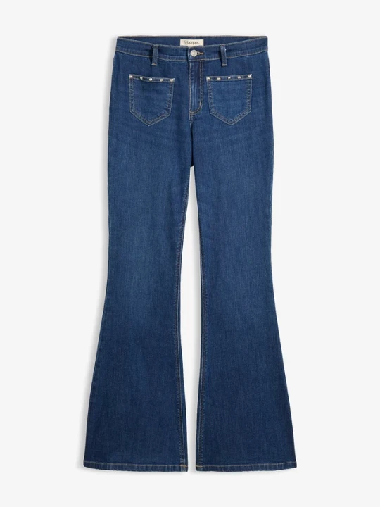 Obrázek produktu Jeansy Bootcut, średni stan BonPrix niebieski
