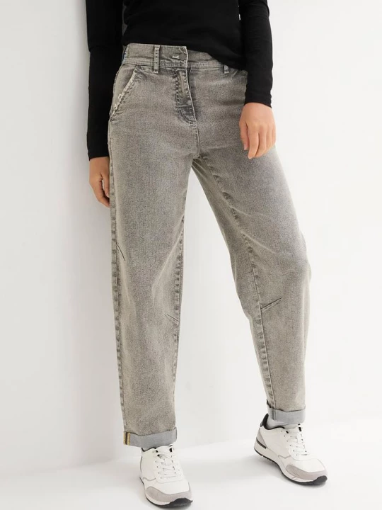 Obrázek produktu Jeansy boyfriend z efektem vintage BonPrix szary
