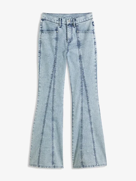 Obrázek produktu Jeansy dzwony, high waist BonPrix niebieski