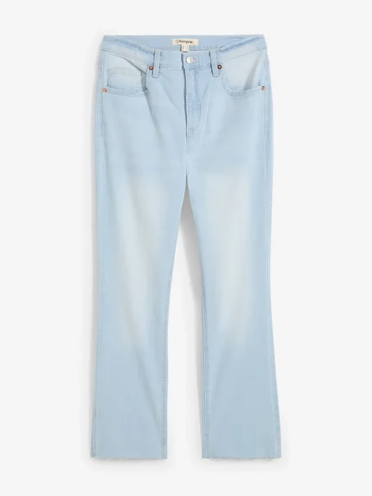 Obrázek produktu Jeansy flared, high waist, cropped BonPrix niebieski