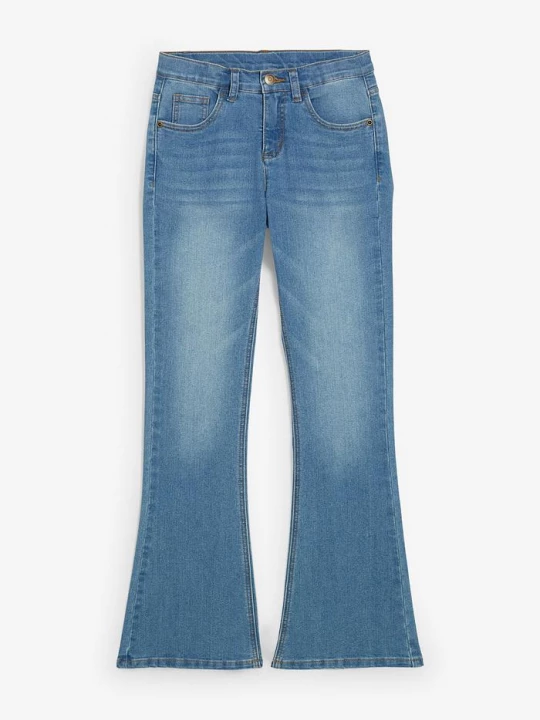 Obrázek produktu Jeansy flared, mid waist BonPrix niebieski