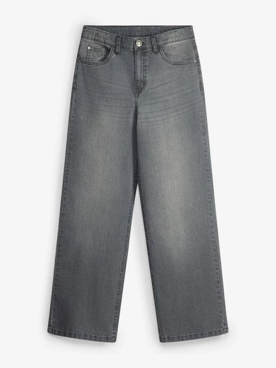 Obrázek produktu Jeansy loose fit, regulowany pas, straight BonPrix szary