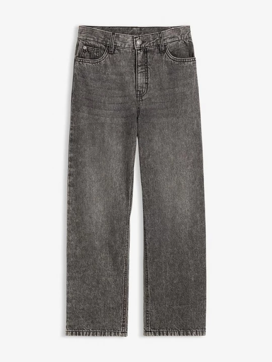 Obrázek produktu Jeansy loose fit z regulowaną talią, straight BonPrix czarny