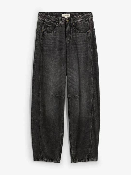 Obrázek produktu Jeansy o kroju balloon, mid waist, z bardzo miękkiego materiału BonPrix szary