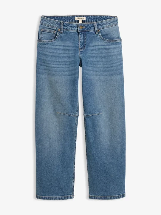 Obrázek produktu Jeansy o kroju barrel, mid waist BonPrix niebieski