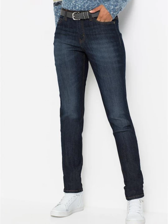 Obrázek produktu Jeansy o kroju mom, mid waist, z wygodnym stretchem BonPrix niebieski