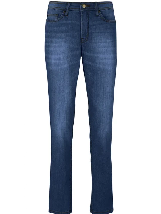 Obrázek produktu Jeansy o kroju mom, mid waist, z wygodnym stretchem BonPrix niebieski