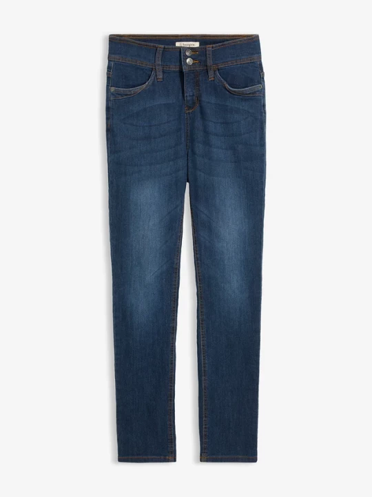 Obrázek produktu Jeansy o kroju slim fit, high-waist, z wygodnym stretchem BonPrix niebieski