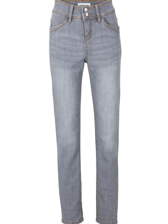 Obrázek produktu Jeansy o kroju slim fit, high-waist, z wygodnym stretchem BonPrix szary