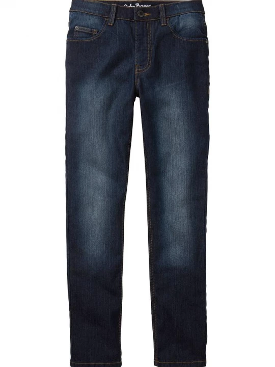 Obrázek produktu Jeansy o kroju slim fit z regulowanym paskiem, straight BonPrix niebieski