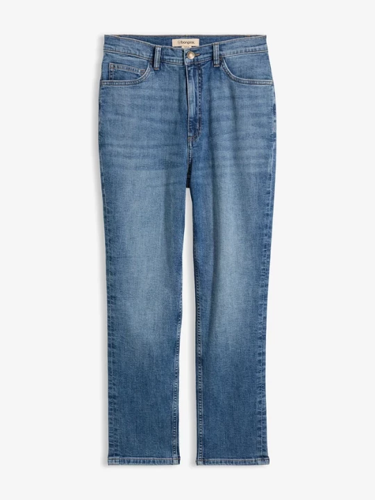 Obrázek produktu Jeansy o kroju slim, high waist, cropped BonPrix niebieski