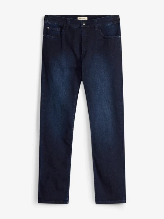Obrázek produktu Jeansy o kroju slim z elastyczną wstawką w pasie, straight BonPrix niebieski